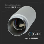 GU10 Gipsram, rund, vit/svart, Ø80x200mm, V-TAC