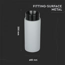 GU10 Gipsram, rund, vit/svart, Ø80x200mm, V-TAC