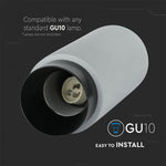 GU10 Gipsram, rund, vit/svart, Ø80x200mm, V-TAC
