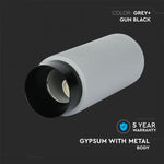 GU10 Gipsram, rund, vit/svart, Ø80x200mm, V-TAC