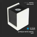 GU10 Рамка для штукатурки, квадратная, белая/черная, 100x100x130 мм, V-TAC