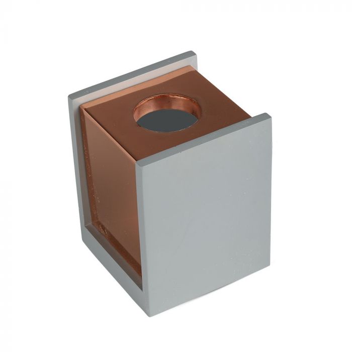 GU10 Рамка для штукатурки, квадратная, серый/золотая роза, 100x100x130 мм, V-TAC