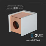 GU10 Рамка для штукатурки, квадратная, серый/золотая роза, 100x100x130 мм, V-TAC