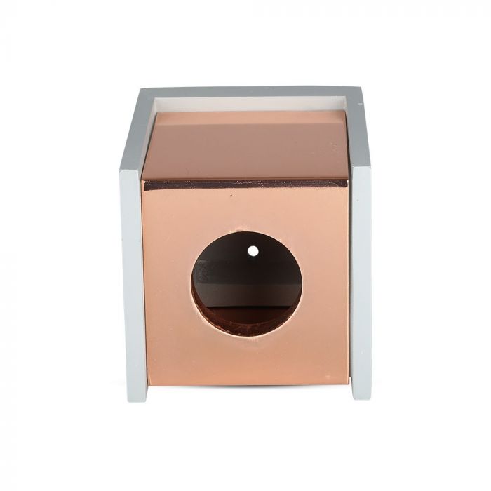 GU10 Gipsram, kvadratisk, grå/guldrosa, 100x100x130mm, V-TAC