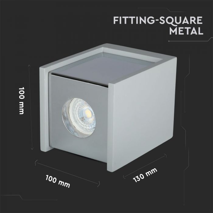 GU10 Kipsraam, kandiline, hall/kroom, 100x100x130mm, V-TAC