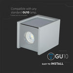 GU10 Рамка для штукатурки, квадратная, серый/золотая роза, 100x100x130 мм, V-TAC
