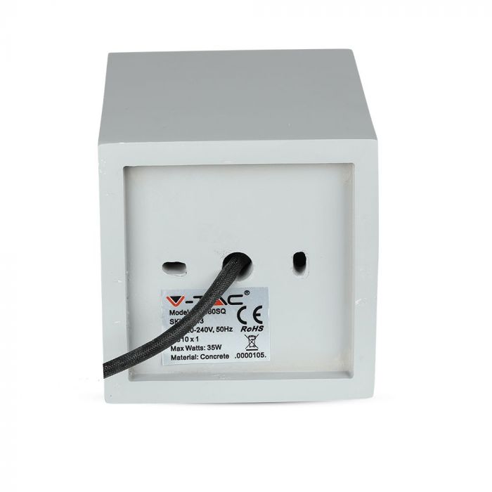 GU10 Plaster frame, square, grey/black, 100x100x130mm, V-TAC