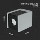 GU10 Plaster frame, square, grey/black, 100x100x130mm, V-TAC