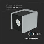 GU10 Рамка для штукатурки, квадратная, серый/золотая роза, 100x100x130 мм, V-TAC