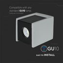 GU10 Plaster frame, square, grey/black, 100x100x130mm, V-TAC