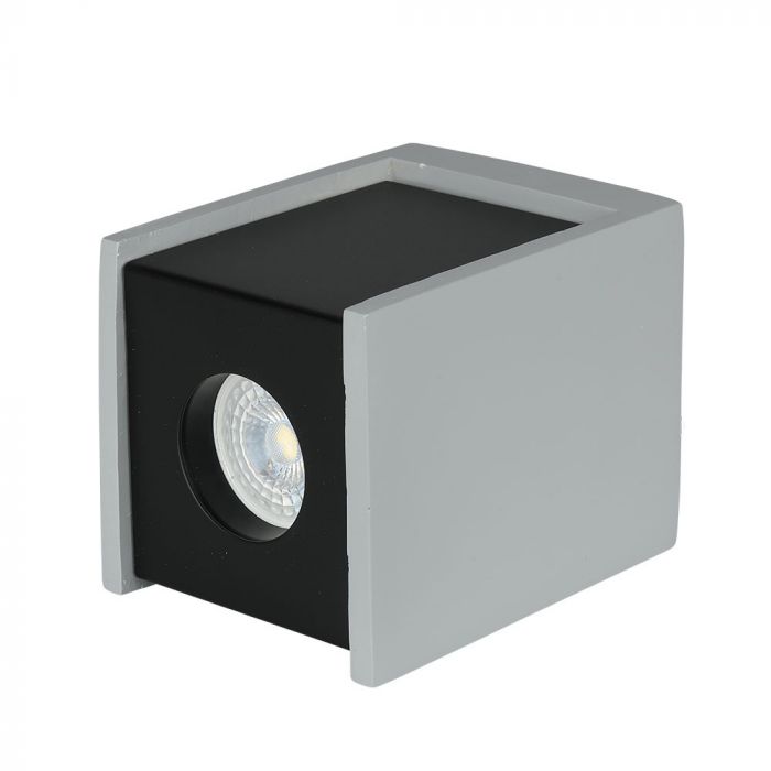 GU10 Plaster frame, square, grey/black, 100x100x130mm, V-TAC