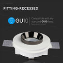 GU10 recessed plaster frame/fixture, round, white/black, Ø100mm, recessed Size: 10 mm, mm Ø103mm, V-TAC