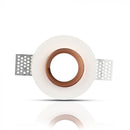 GU10 recessed plaster frame/fixture, round, white/golden rose, Ø100mm, recessed Size: 100 mm Ø103mm, V-TAC