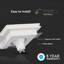 GU10 süvistatav kipsplaatraam/valgusti, kandiline, valge/must, 100x100mm, süvistatav. Suurus: 100 x 100 mm 103x103mm, V-TAC