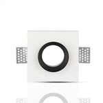 GU10 infälld ram/armatur för gipsskivor, kvadratisk, vit/svart, 100x100mm, infälld. Storlek: 100 x 100 mm 103x103mm, V-TAC