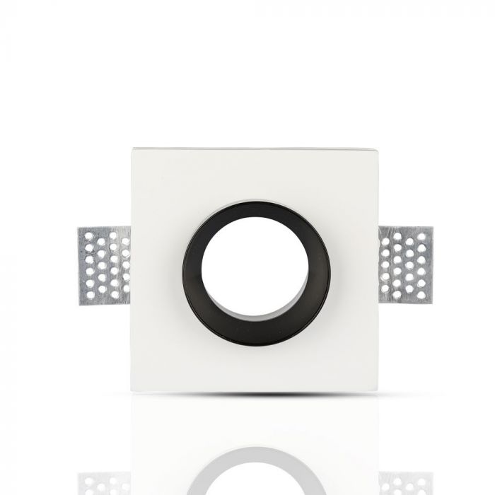 GU10 infälld ram/armatur för gipsskivor, kvadratisk, vit/svart, 100x100mm, infälld. Storlek: 100 x 100 mm 103x103mm, V-TAC