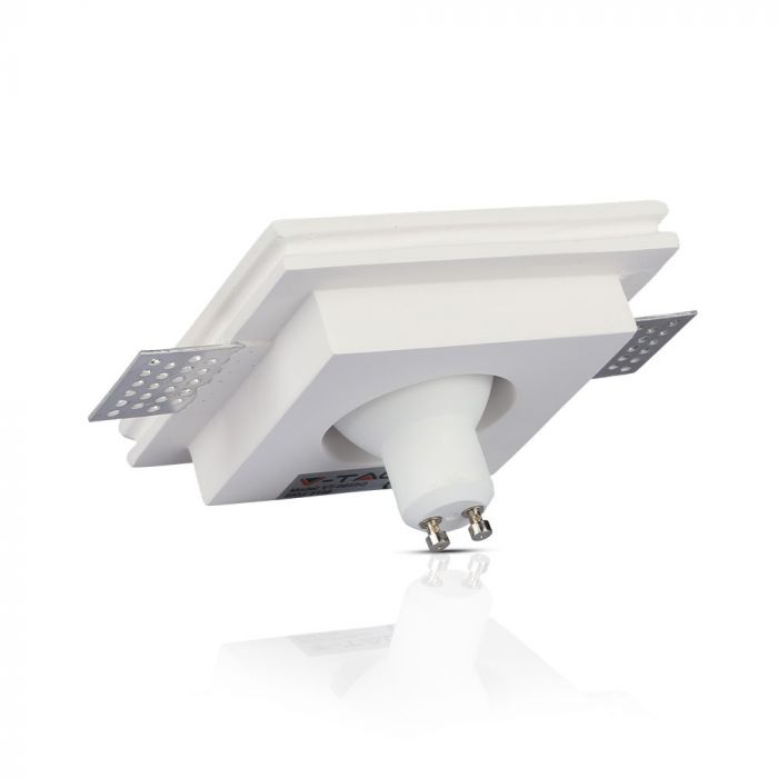 GU10 infälld ram/armatur för gipsskivor, kvadratisk, vit/svart, 100x100mm, infälld. Storlek: 100 x 100 mm 103x103mm, V-TAC