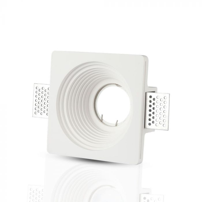 GU10 recessed plaster frame/fixture, square, white, 120x120mm, recessed Size: 120120x120. 125x125mm, V-TAC