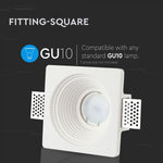GU10 recessed plaster frame/fixture, square, white, 120x120mm, recessed Size: 120120x120. 125x125mm, V-TAC
