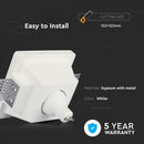 GU10 infälld gipsram/armatur, kvadratisk, vit, 120x120mm, infälld Storlek: 120120x120. 125x125mm, V-TAC