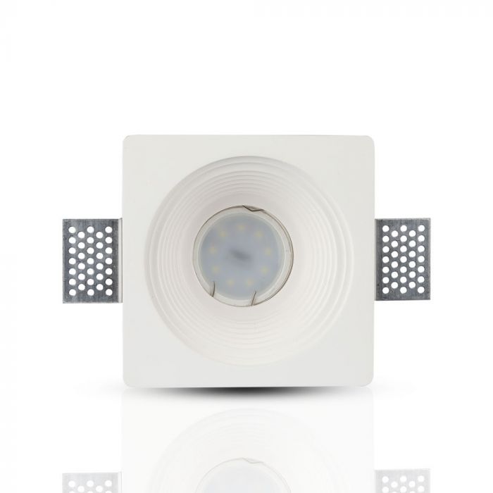 GU10 recessed plaster frame/fixture, square, white, 120x120mm, recessed Size: 120120x120. 125x125mm, V-TAC