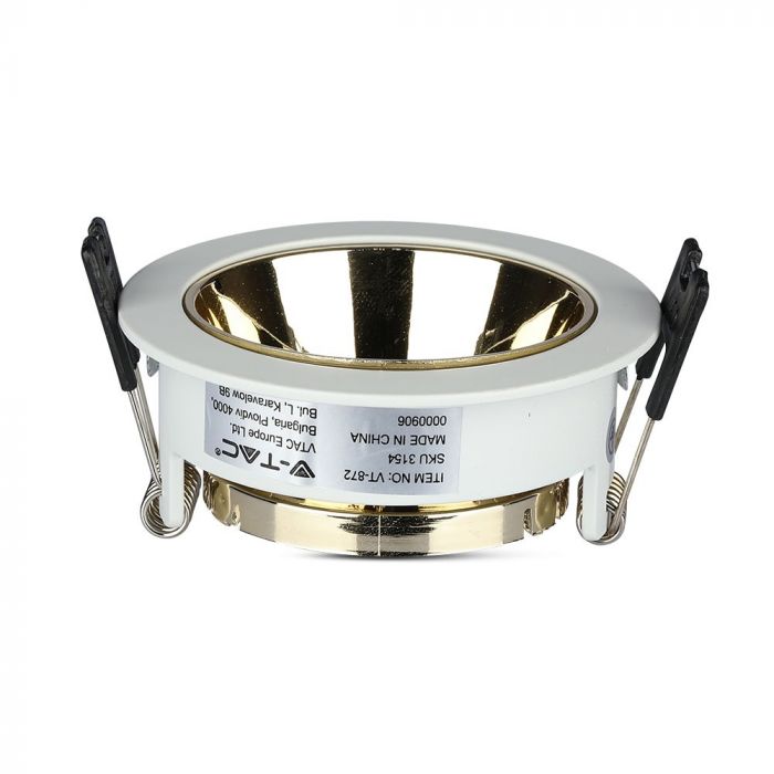 GU10 infälld ram/armatur, rund, vit, V-TAC