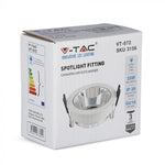 GU10 built-in frame/fixture, round shape, white, V-TAC