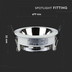 GU10 built-in frame/fixture, round shape, white, V-TAC