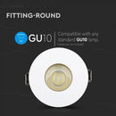 GU10 recessed frame/fixture, round, adjustable light direction, Ø80X42mm, recessed Ø75mm, white/gold colour, V-TAC