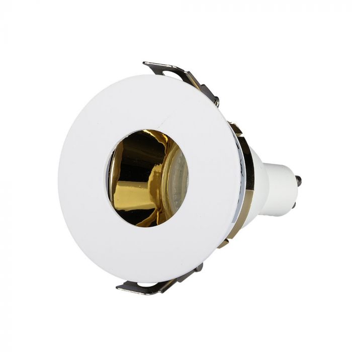 GU10 recessed frame/fixture, round, adjustable light direction, Ø80X42mm, recessed Ø75mm, white/gold colour, V-TAC