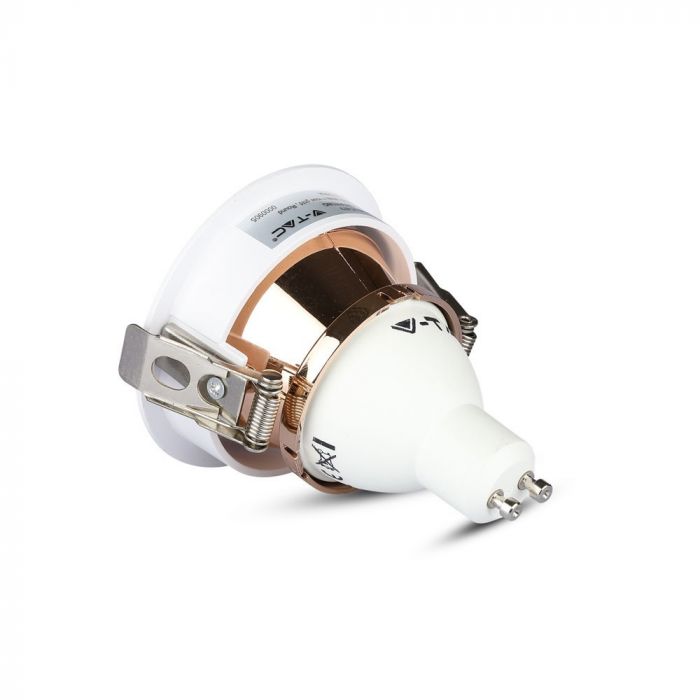 GU10 recessed frame/fixture, round, adjustable light direction, Ø80X42mm, recessed Ø75mm, white/rose gold, V-TAC