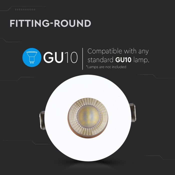 GU10 recessed frame/fixture, round, adjustable light direction, Ø80X42mm, recessed Ø75mm, white/rose gold, V-TAC