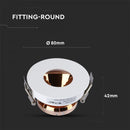 GU10 recessed frame/fixture, round, adjustable light direction, Ø80X42mm, recessed Ø75mm, white/rose gold, V-TAC