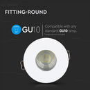 GU10 recessed frame/fixture, round, adjustable light direction, Ø80X42mm, recessed Ø75mm, white/chrome, V-TAC