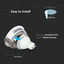 GU10 recessed frame/fixture, round, adjustable light direction, Ø80X42mm, recessed Ø75mm, white/chrome, V-TAC
