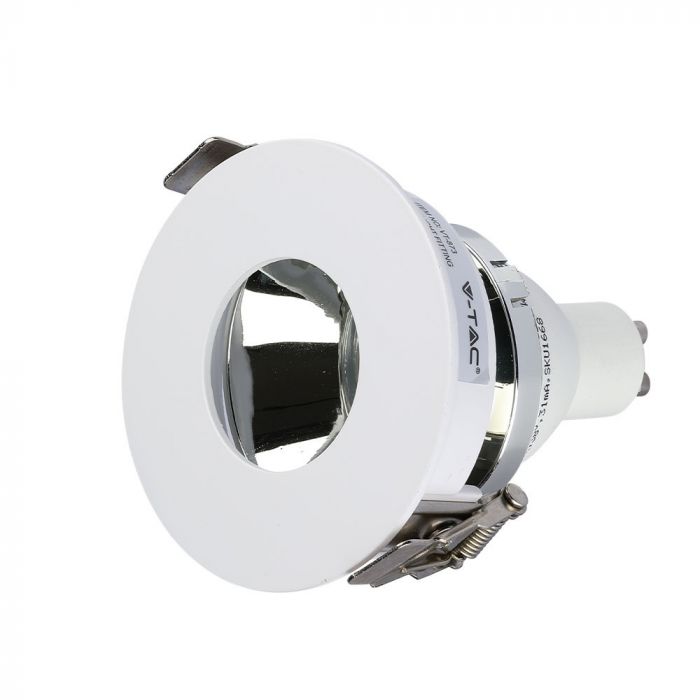 GU10 recessed frame/fixture, round, adjustable light direction, Ø80X42mm, recessed Ø75mm, white/chrome, V-TAC