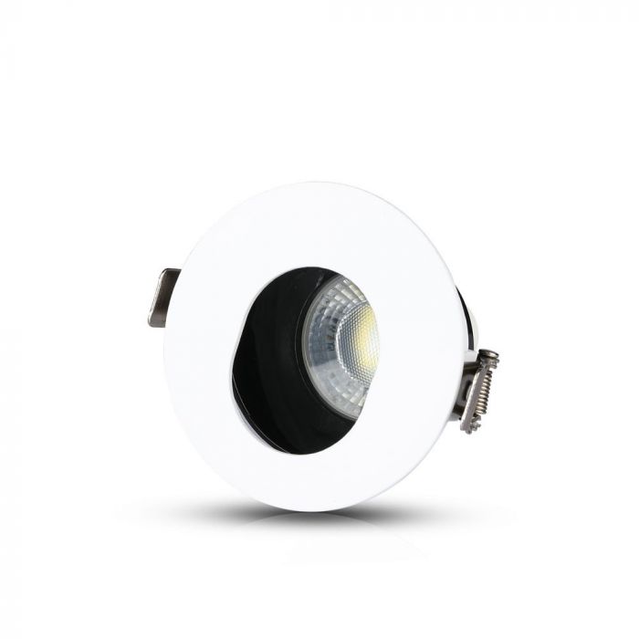GU10 süvistatav raam/valgusti, ümmargune, reguleeritav valguse suund, Ø80X42mm, süvistatav Ø75mm, valge/must, V-TAC