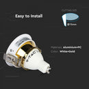 GU10 infälld ram/armatur, rund, justerbar ljusriktning, Ø80X42mm, infälld Ø75mm, vit/guldfärgad, V-TAC