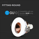 GU10 recessed frame/fixture, round, adjustable light direction, Ø80X42mm, recessed Ø75mm, white/rose gold, V-TAC