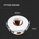 GU10 recessed frame/fixture, round, adjustable light direction, Ø80X42mm, recessed Ø75mm, white/rose gold, V-TAC