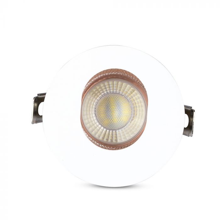 GU10 recessed frame/fixture, round, adjustable light direction, Ø80X42mm, recessed Ø75mm, white/rose gold, V-TAC