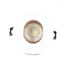 GU10 recessed frame/fixture, round, adjustable light direction, Ø80X42mm, recessed Ø75mm, white/rose gold, V-TAC