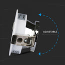 GU10 infälld ram/armatur, rund, justerbar ljusriktning, Ø80X42mm, infälld Ø75mm, vit/krom, V-TAC