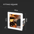 Встраиваемая рамка/светильник GU10, квадратная, 85x85X62 мм, встраиваемая. Диммер. 80x80 мм, белый/розовое золото, V-TAC