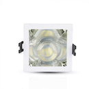 GU10 recessed frame/fixture, square, 85x85X62mm, recessed. Dimm. 80x80mm, white/chrome, V-TAC