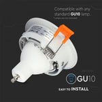 GU10 infälld ram/armatur, rund, Ø85X32mm, infälld. Dimmbar. Ø75mm, vit, V-TAC