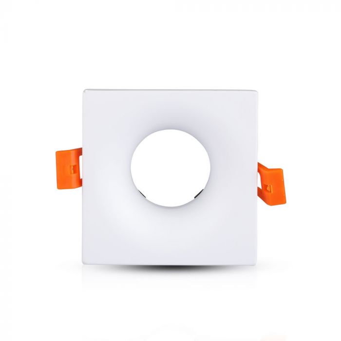 GU10 recessed frame/fixture, square, 85x85X32mm, recessed. Dimm. Ø75mm, white, V-TAC