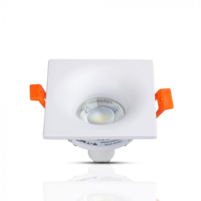 Встраиваемая рамка/светильник GU10, квадратная, белая, V-TAC