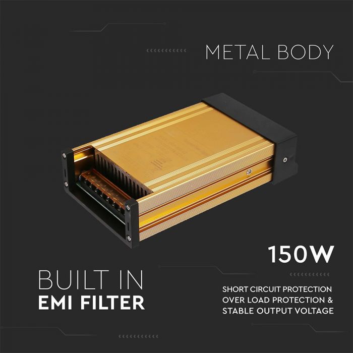 150W LED barošanas bloks 12V IP45 metāla