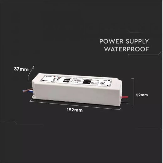Светодиодный блок питания 12V 100W 8A, ABS пластик, IP67, V-TAC